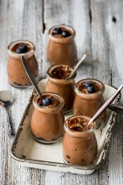 Chocolate and blueberry mousse