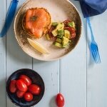 Superior Gold Smoked Salmon on corn fritters and avocado salsa recipe + product launch!